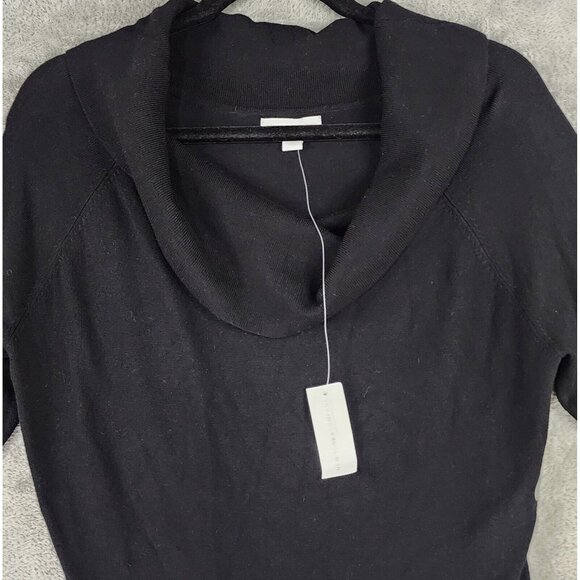 New York and Company Sweater Womens Large Black Cowl Neck Long Sleeve Y2K Top - Picture 6 of 11